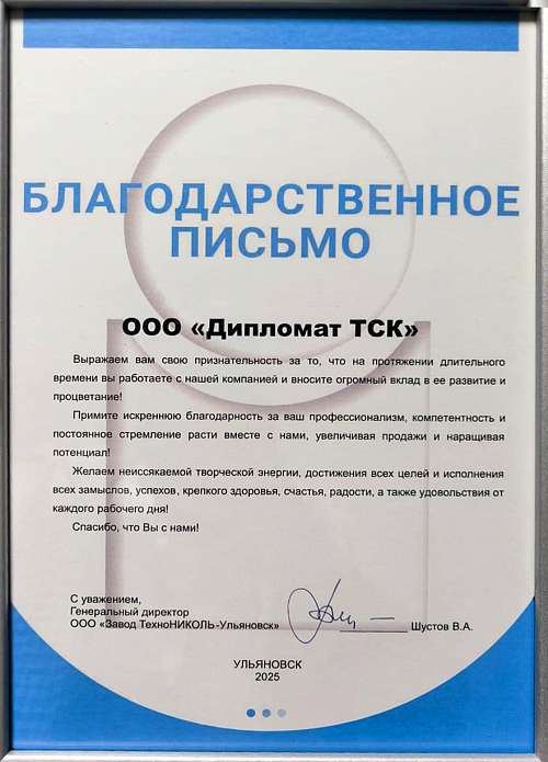 Наше партнерство с Технониколь отмечено наградой!